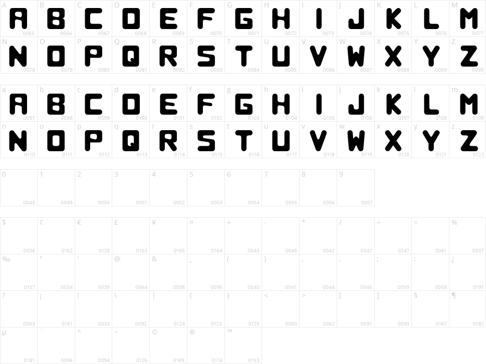 Repro 89 Character Map