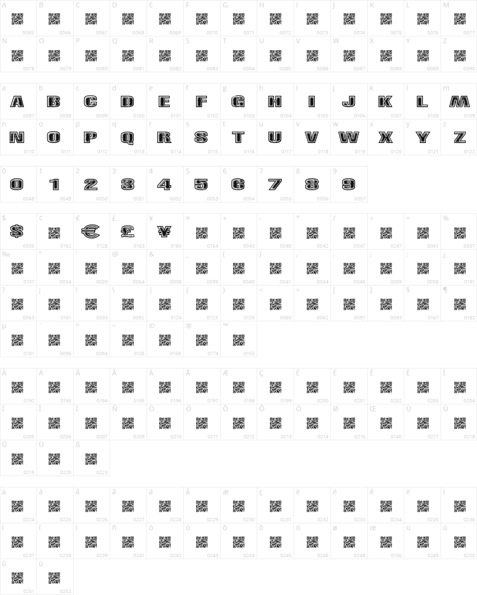 Right Track Character Map