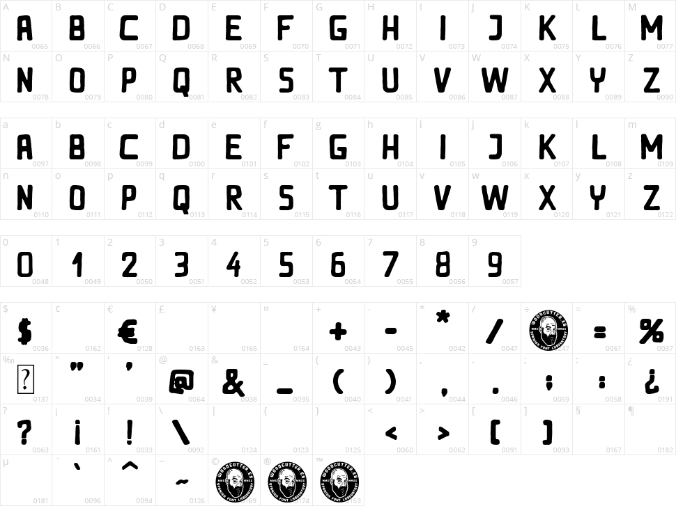 Rocking Bunny Character Map