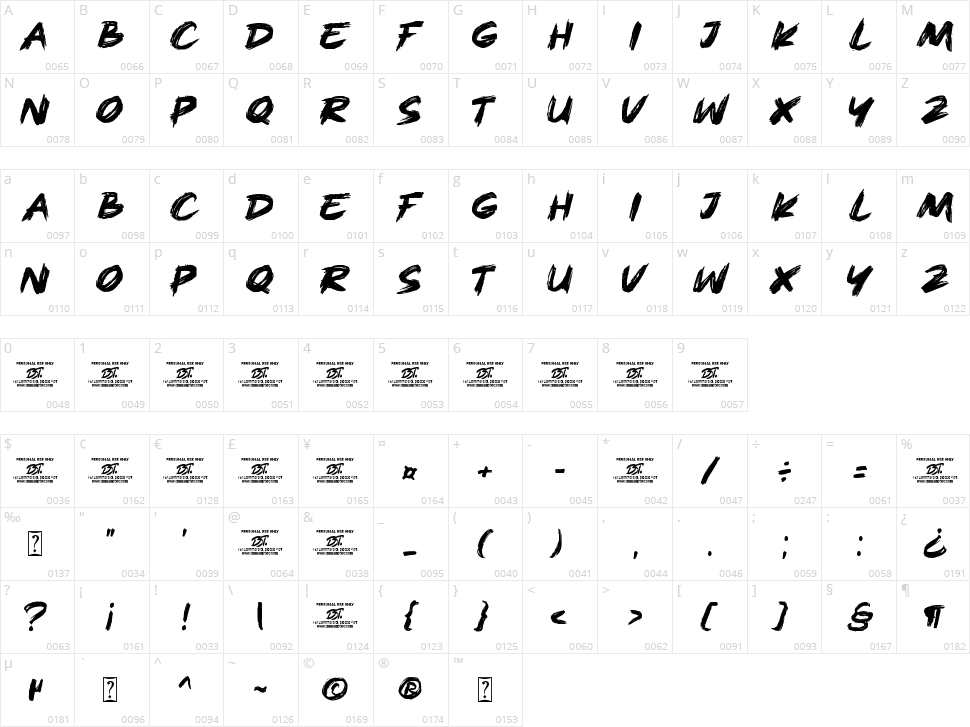 Rough Splash Character Map