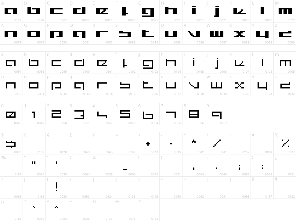 Royal Simplicity Character Map
