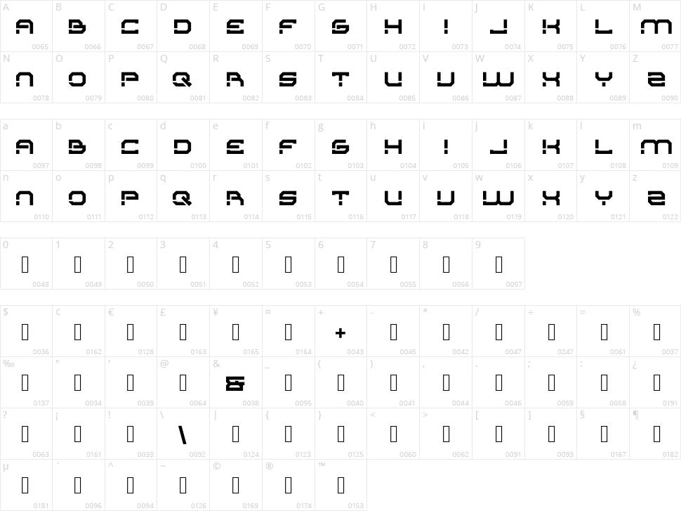 Rudheq Character Map