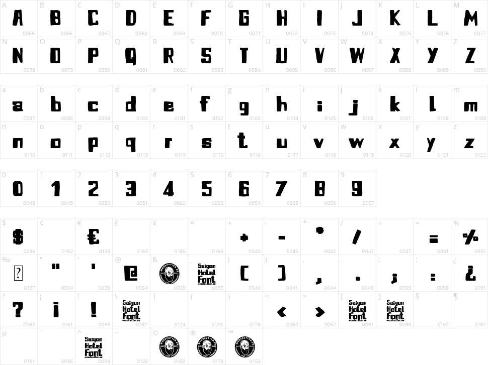 Saigon Hotel Character Map