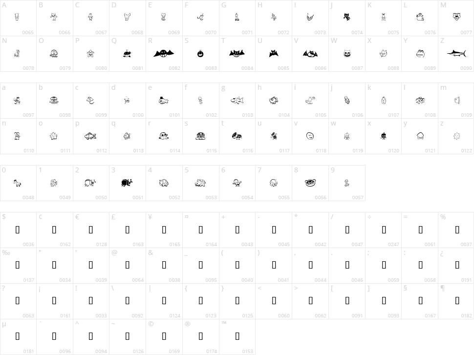 Sakabe Animal 02 Character Map