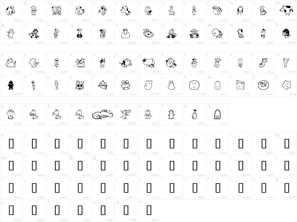 Sakabe Animal 03 Character Map