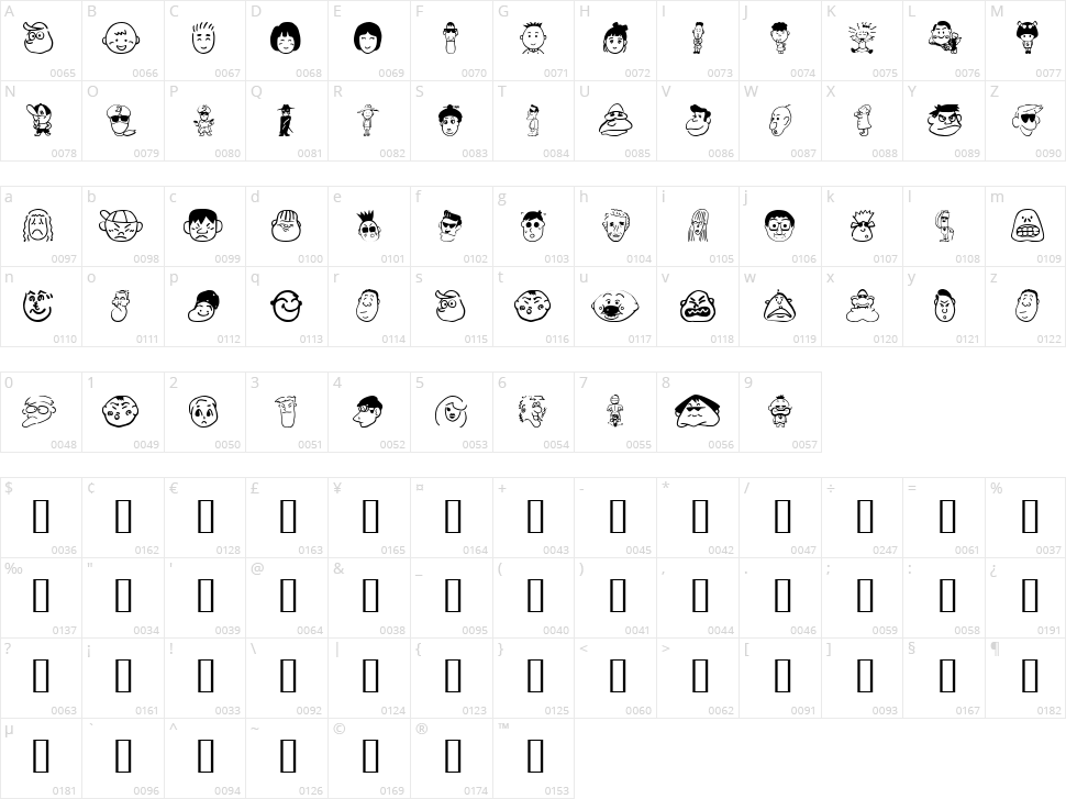 Sakabe People 01 Character Map