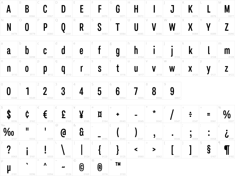 Salma Pro Character Map