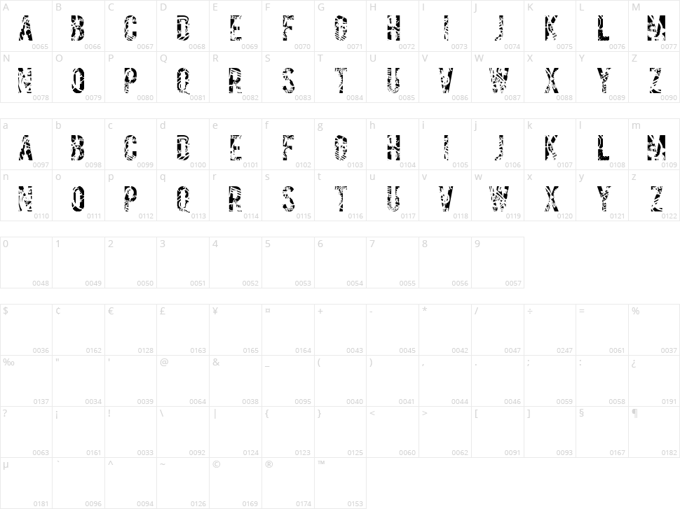 Salvage Character Map