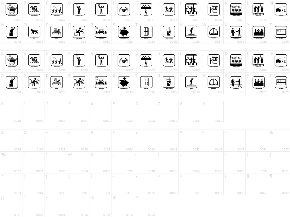 Santiago Icono Character Map