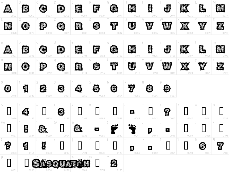 Sasquatch Character Map