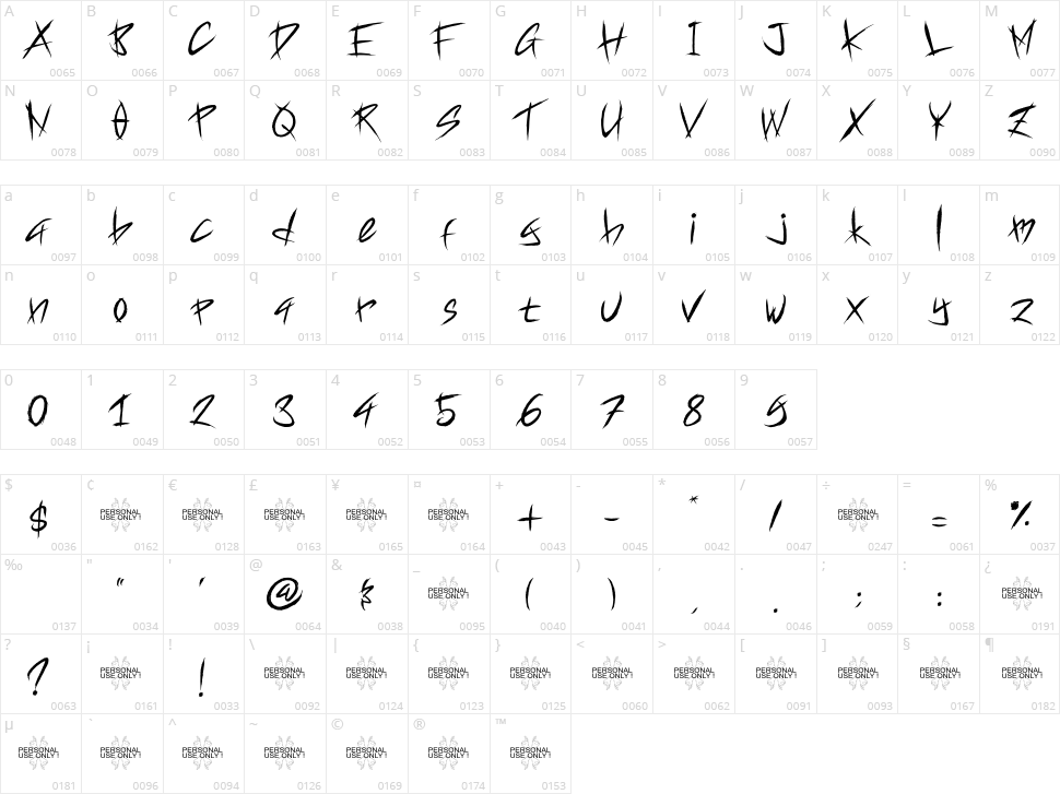 Satanic Demon Character Map