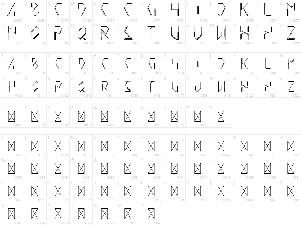 Satlyte Character Map