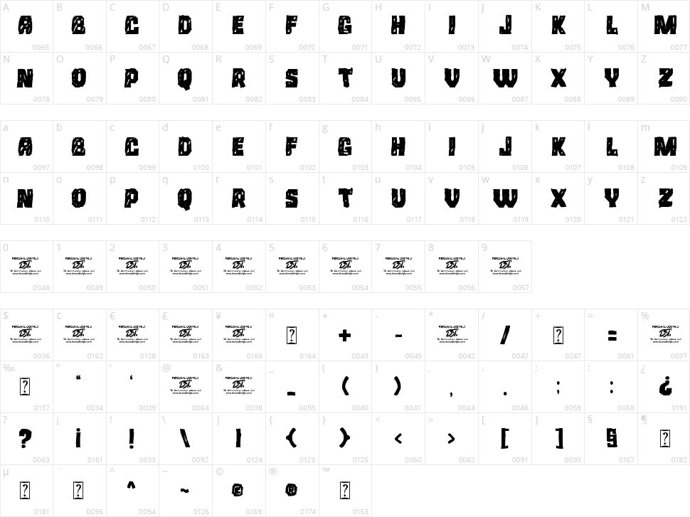 Saya Satpol Character Map