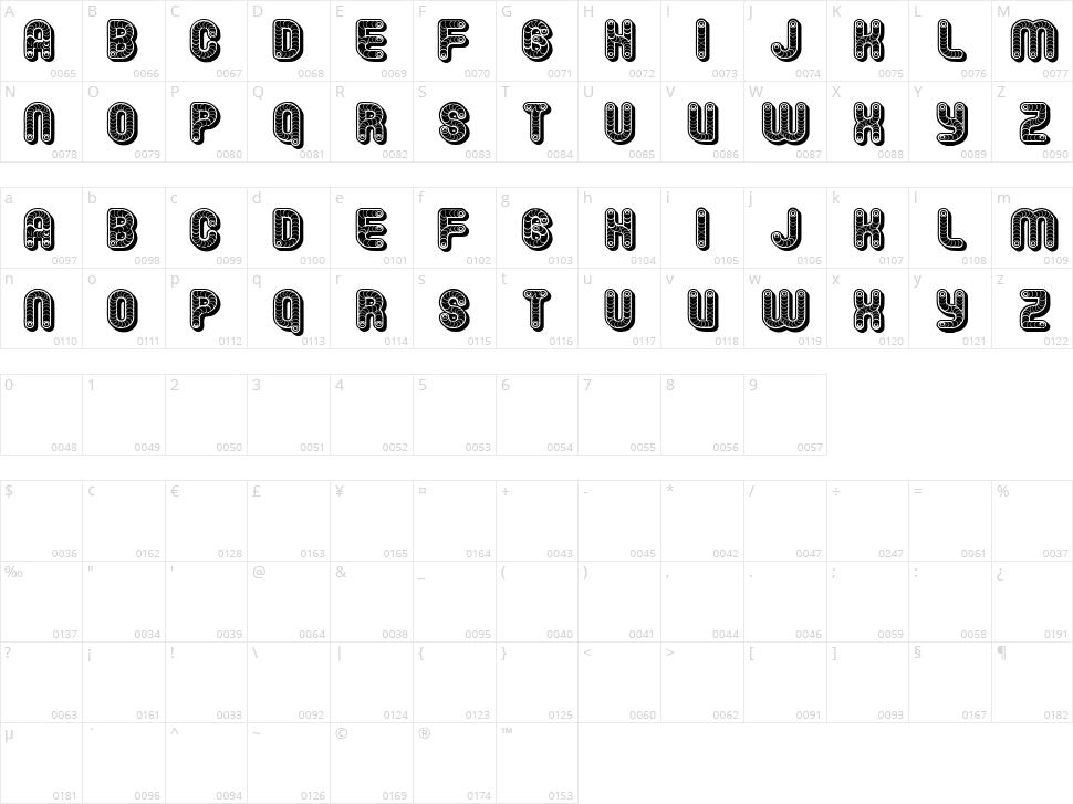 Schnecke Character Map