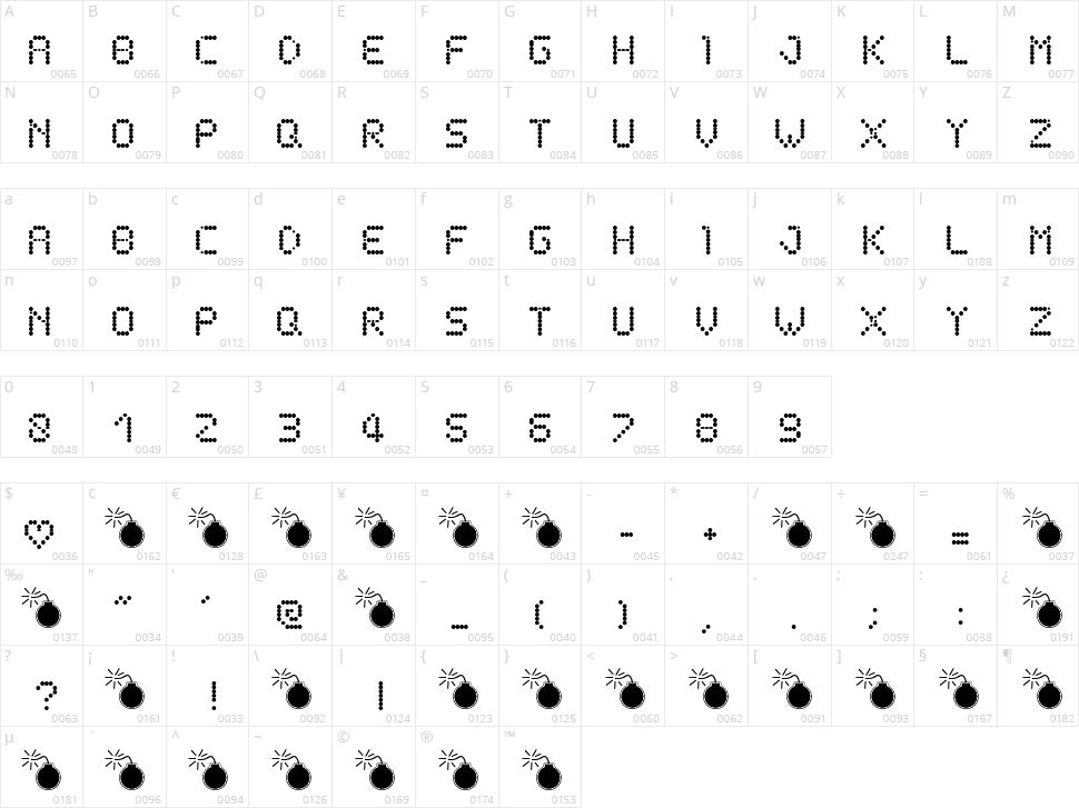 Schnee Character Map
