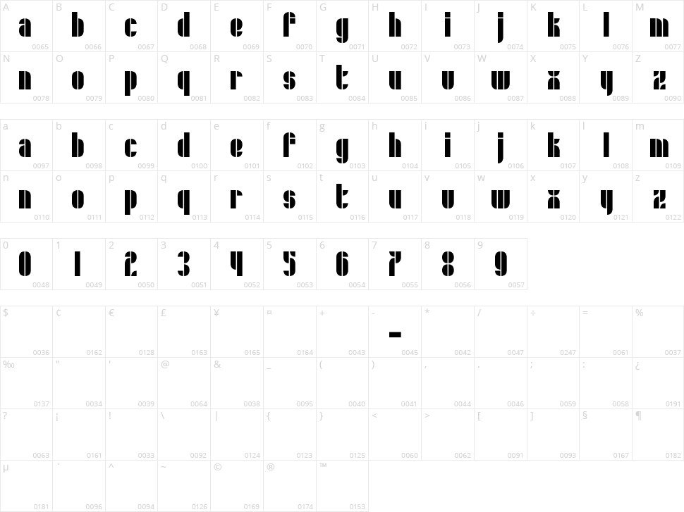 Schrofer Character Map