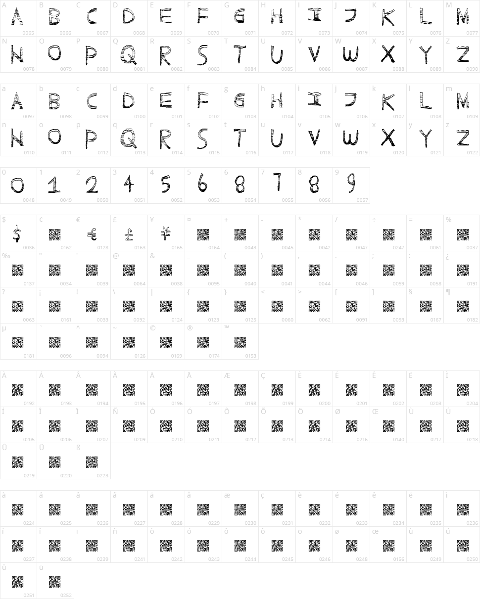 Scratchy Fun Character Map