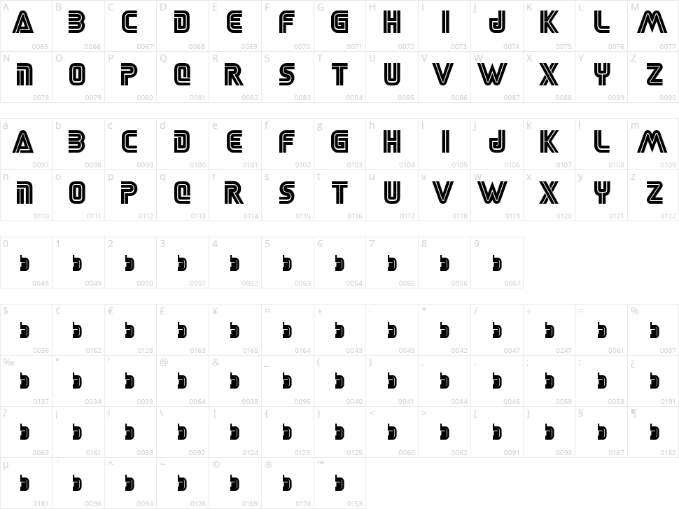 Sega Logo Font Character Map