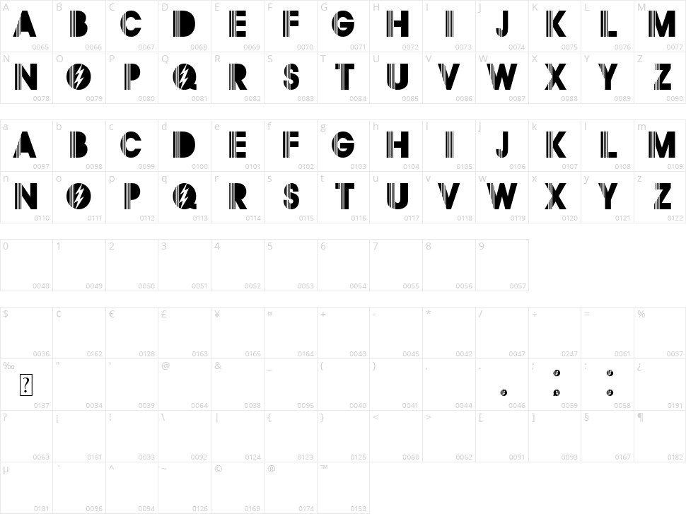 Segurl Character Map