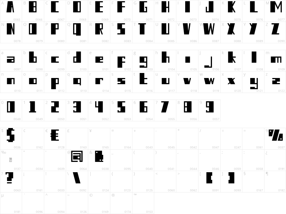Selembe Character Map