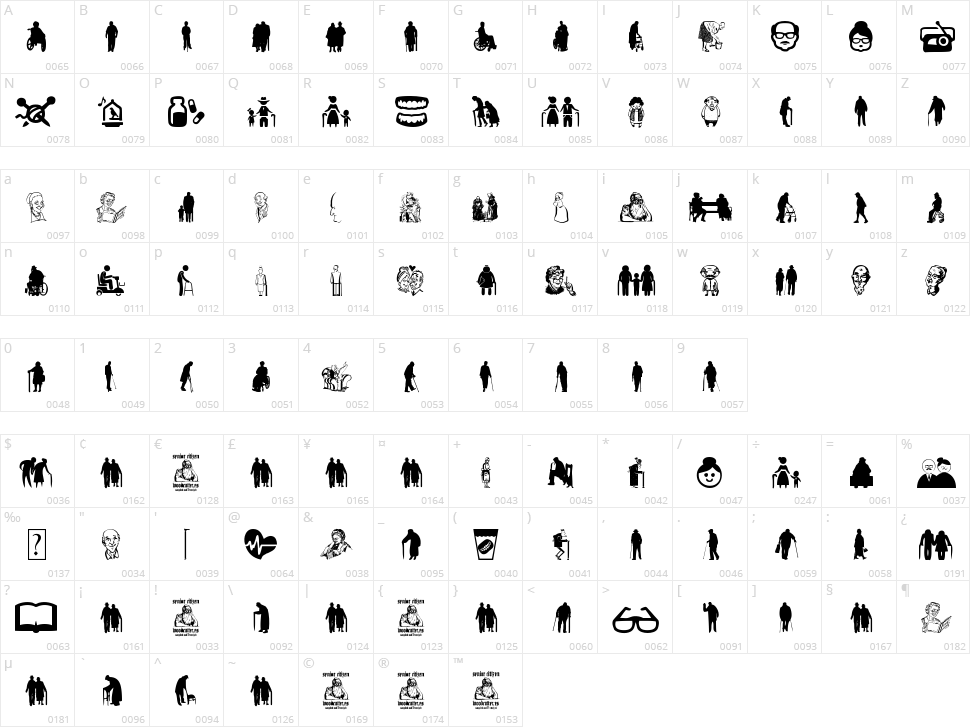 Senior Citizen Character Map