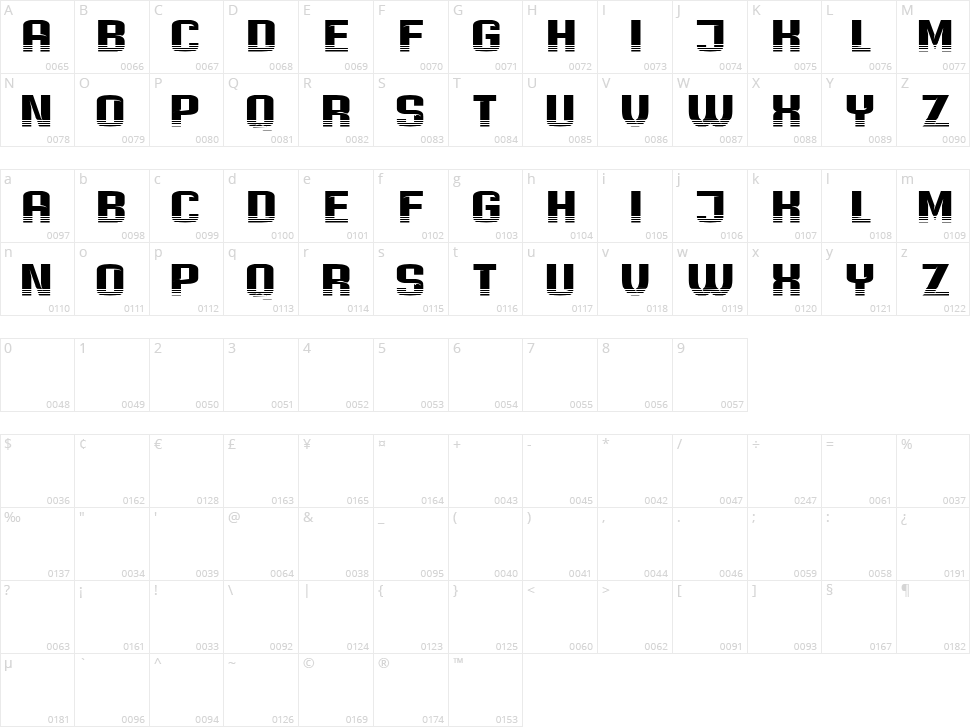 Sextape Character Map
