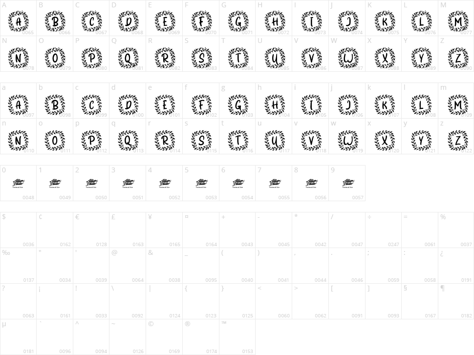 Shanty Christmas Monogram Character Map