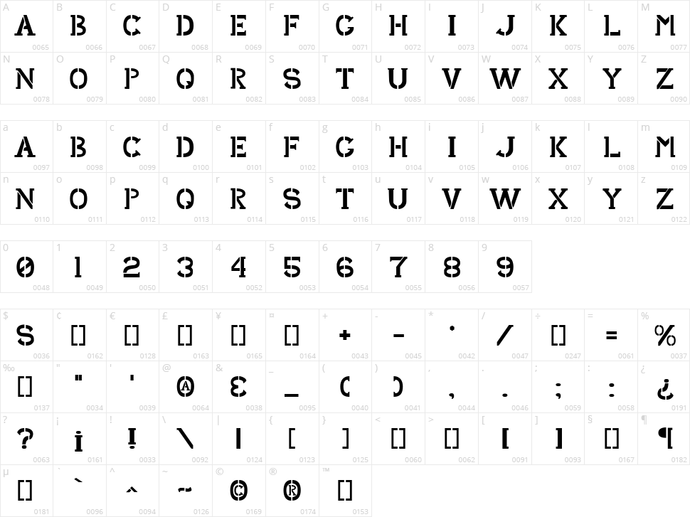 Shark Army Character Map