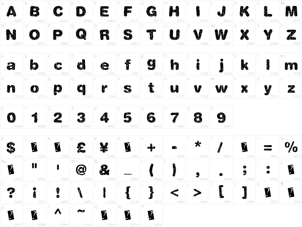 Shatter Web Character Map