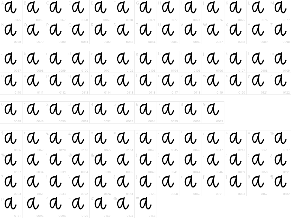 Shiprezotto Character Map