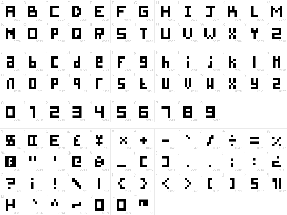Silly Pixel Character Map