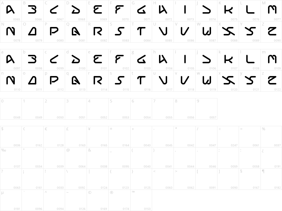 Silverbend Character Map