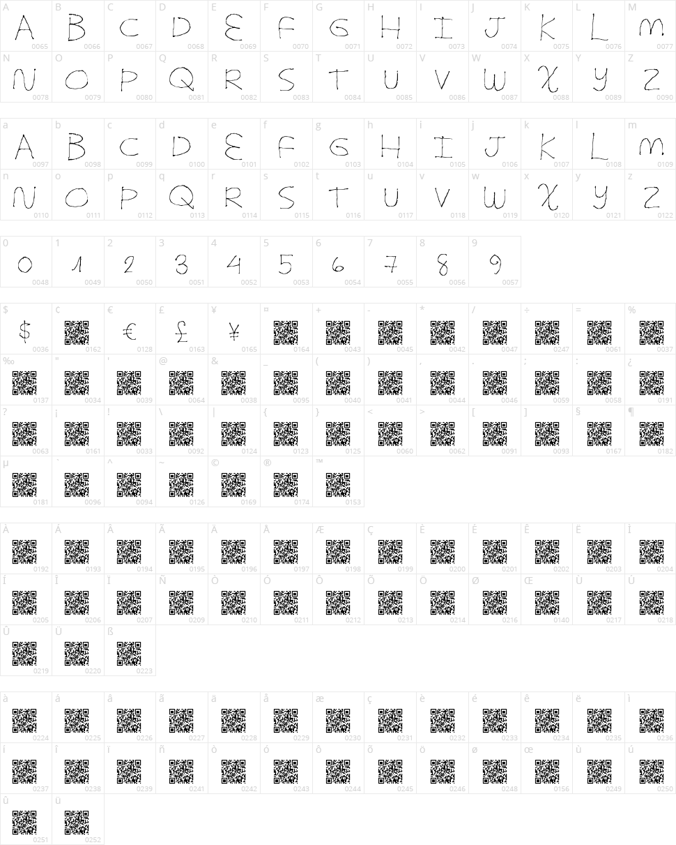 Simple Folks Character Map