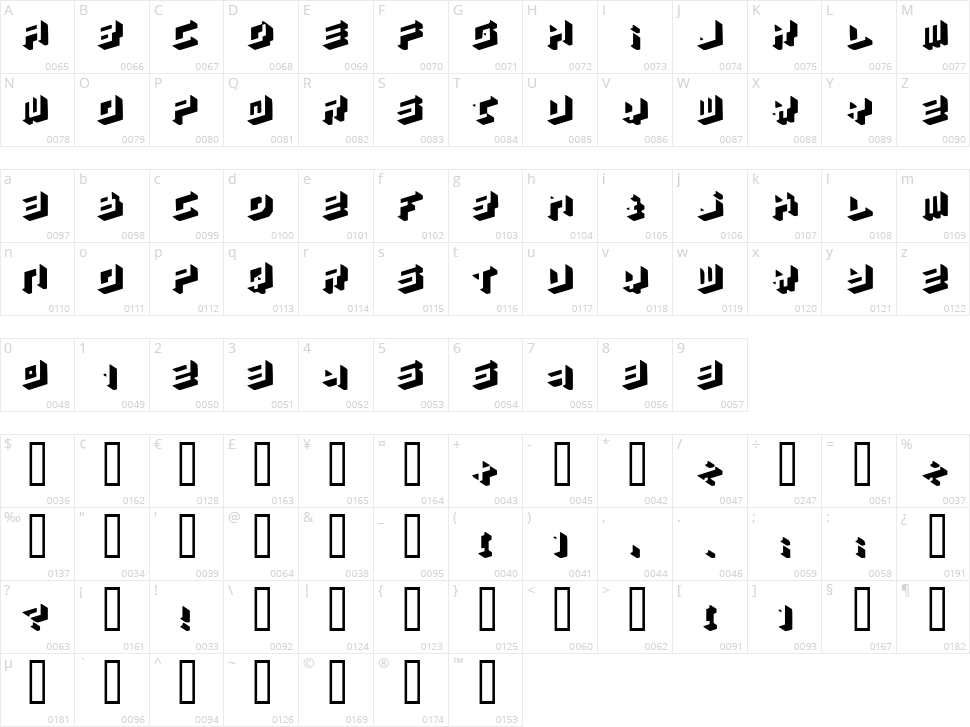 Simpletype Character Map