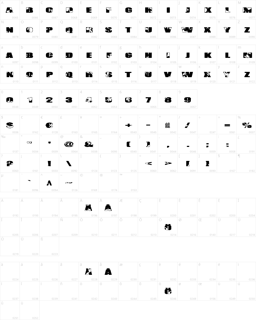 Singapore Character Map