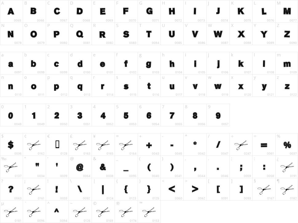 Singer Mears Character Map