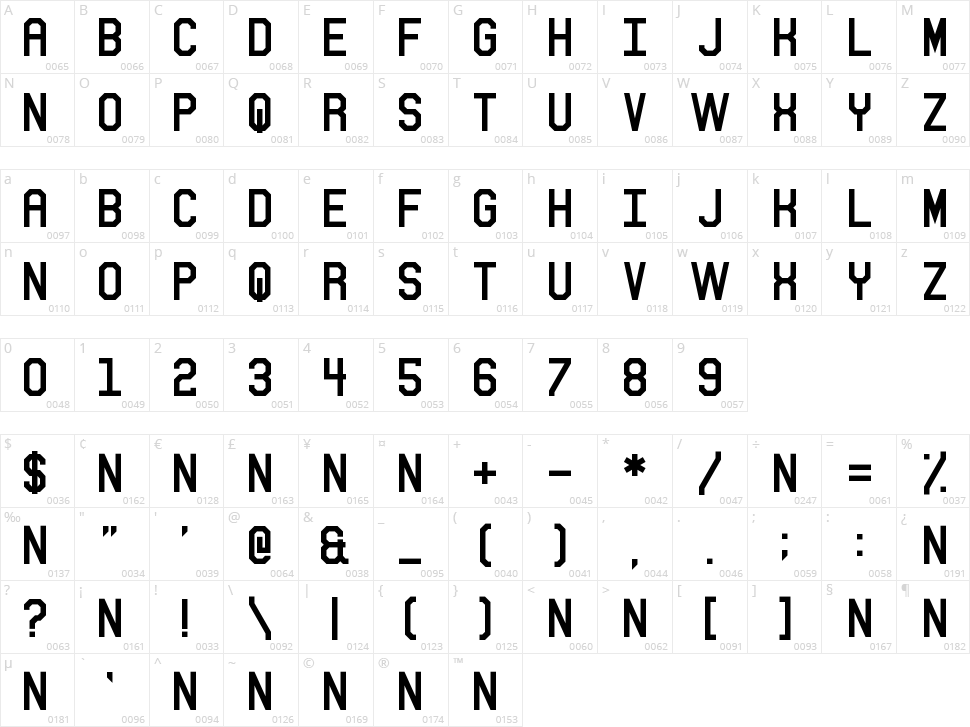 Sitdown Character Map