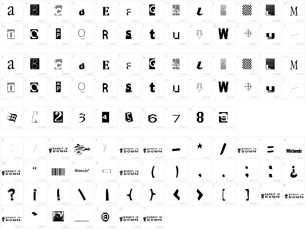 Sketch Major Character Map
