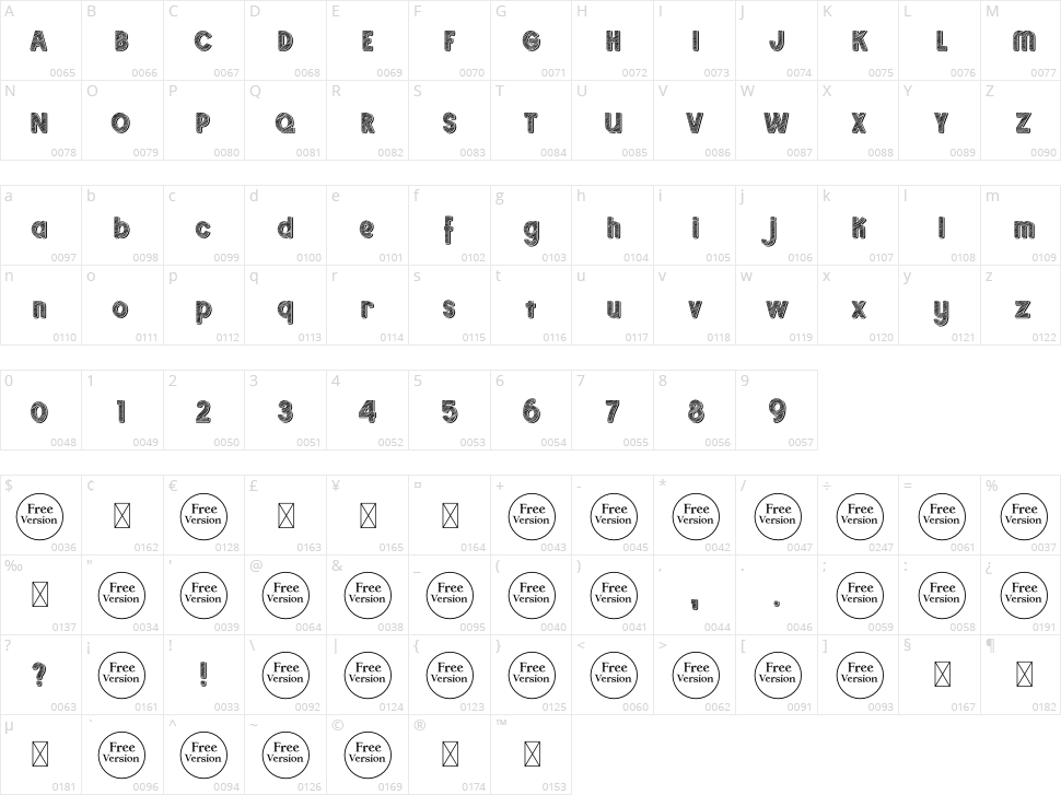 Sketchup Character Map
