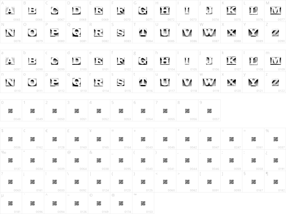 Sky Limit Character Map