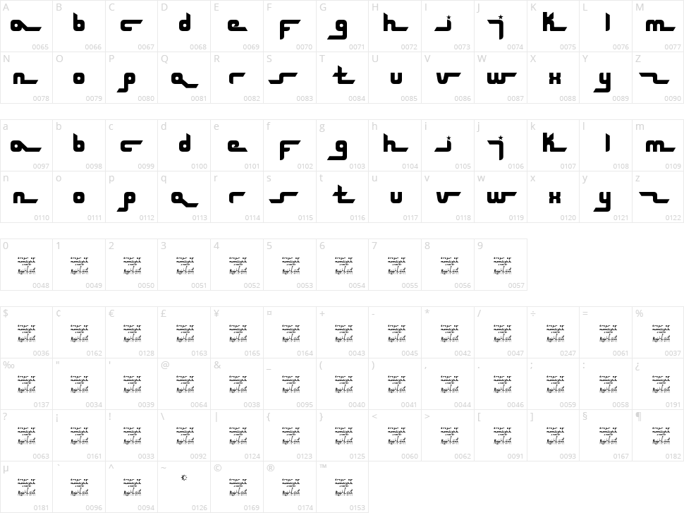 SL Drops Of Moonlight Character Map