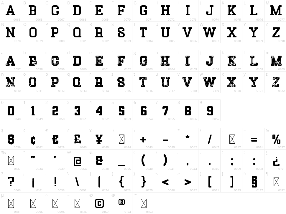 Slab Soldier Character Map