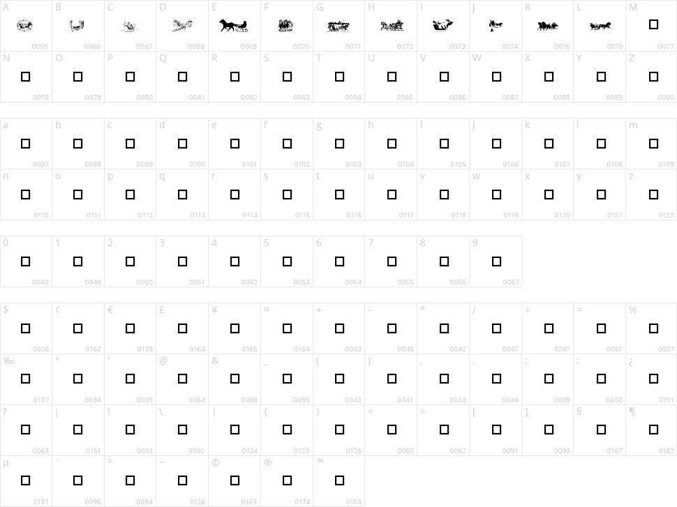 Sleigh Ride Character Map