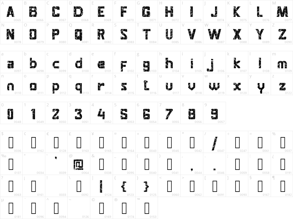 Sleman Character Map