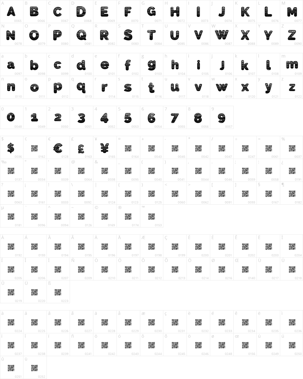 Slick Wave Character Map