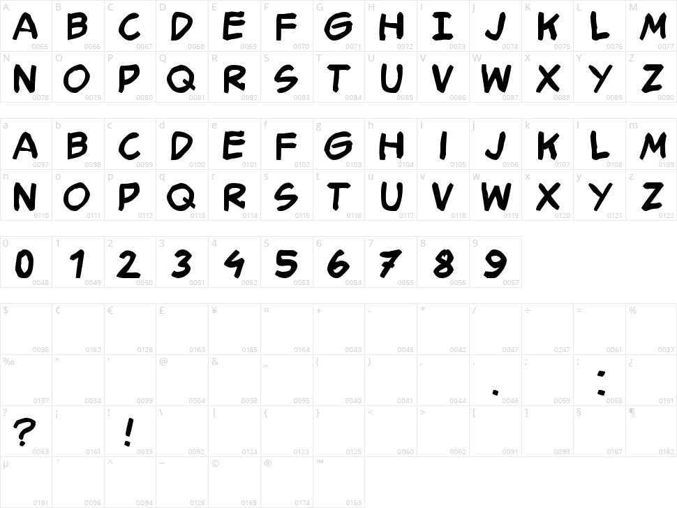 Smack Typographik Character Map