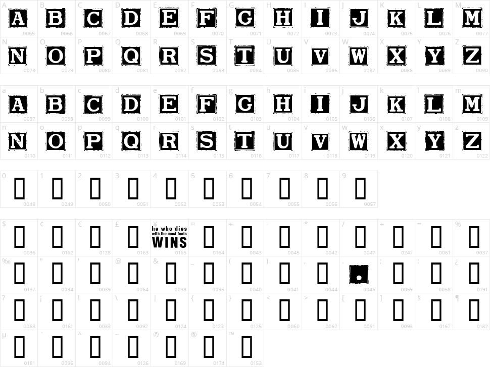 Smargana Character Map