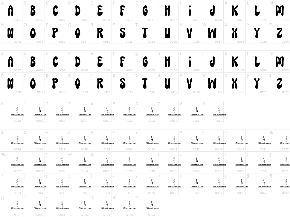 Smashing Bricks Character Map