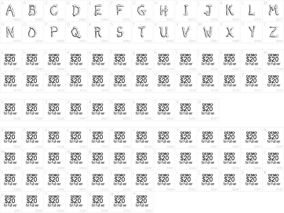Smelted Character Map