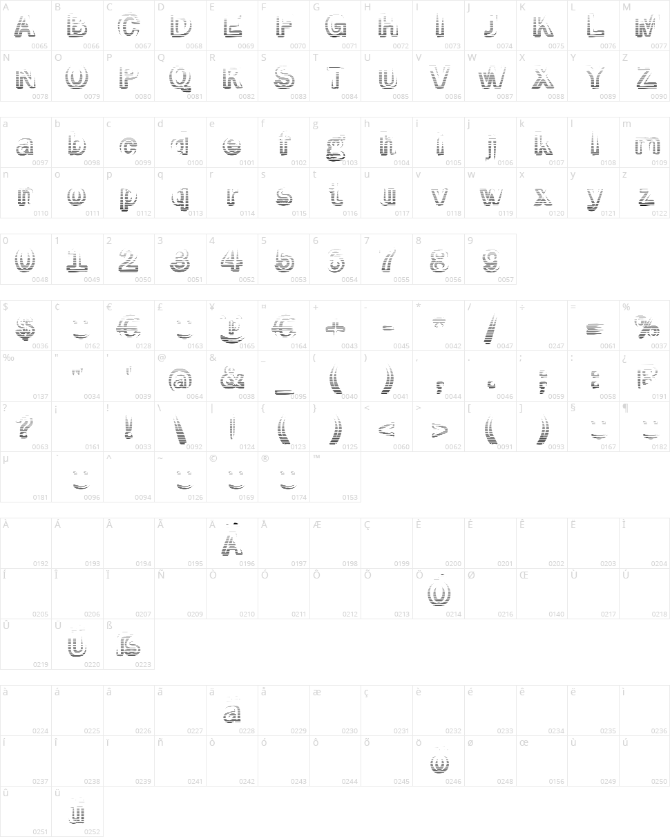 Smoke Rasterized Character Map